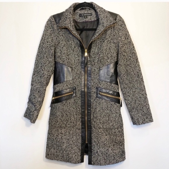 Via Spiga Jackets & Blazers - Via Spiga | Tweed and faux leather jacket